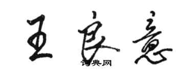 駱恆光王良意行書個性簽名怎么寫