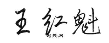 駱恆光王紅魁行書個性簽名怎么寫