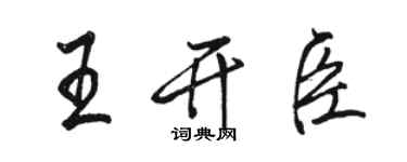 駱恆光王開臣行書個性簽名怎么寫