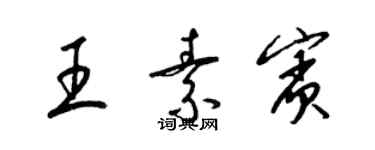 梁錦英王素賓草書個性簽名怎么寫