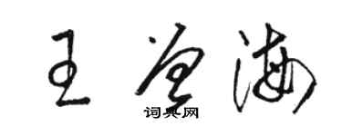 駱恆光王曾海草書個性簽名怎么寫