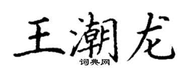 丁謙王潮龍楷書個性簽名怎么寫