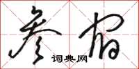 駱恆光參宿草書怎么寫