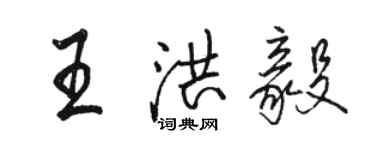 駱恆光王洪毅行書個性簽名怎么寫