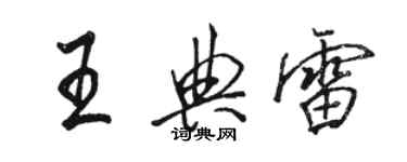 駱恆光王典雷行書個性簽名怎么寫