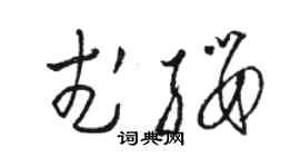 駱恆光武纓草書個性簽名怎么寫