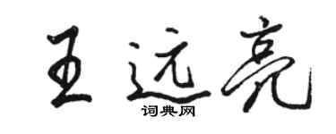 駱恆光王遠亮行書個性簽名怎么寫