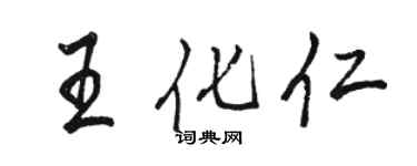 駱恆光王化仁行書個性簽名怎么寫