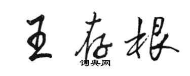 駱恆光王存根行書個性簽名怎么寫