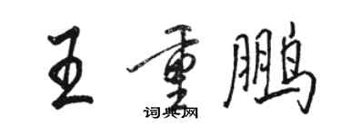 駱恆光王重鵬行書個性簽名怎么寫