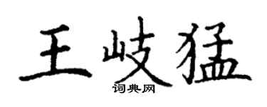 丁謙王岐猛楷書個性簽名怎么寫