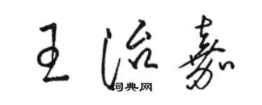 駱恆光王治嘉草書個性簽名怎么寫