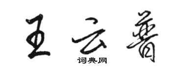 駱恆光王雲普行書個性簽名怎么寫