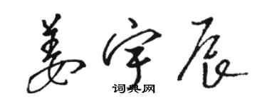 駱恆光姜宇辰草書個性簽名怎么寫