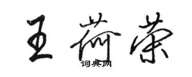 駱恆光王荷榮行書個性簽名怎么寫