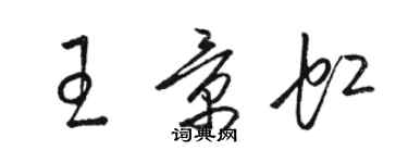 駱恆光王景虹草書個性簽名怎么寫