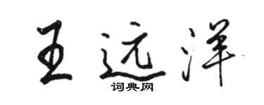 駱恆光王遠洋行書個性簽名怎么寫