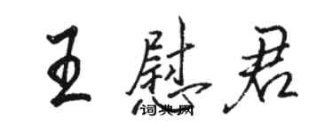 駱恆光王慰君行書個性簽名怎么寫