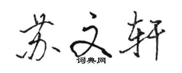 駱恆光蘇文軒行書個性簽名怎么寫