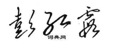 駱恆光彭紅霞草書個性簽名怎么寫