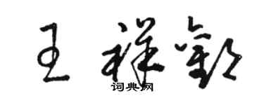 駱恆光王祥歡草書個性簽名怎么寫