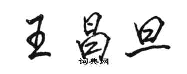 駱恆光王昌旦行書個性簽名怎么寫