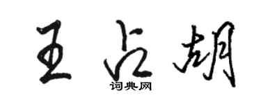 駱恆光王占胡行書個性簽名怎么寫