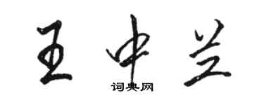 駱恆光王中蘭行書個性簽名怎么寫