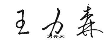 駱恆光王力森草書個性簽名怎么寫