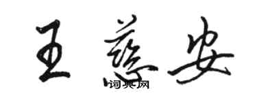 駱恆光王慈安行書個性簽名怎么寫