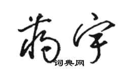 駱恆光蔣宇草書個性簽名怎么寫
