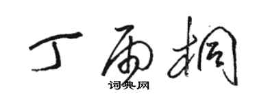駱恆光丁雨桐草書個性簽名怎么寫