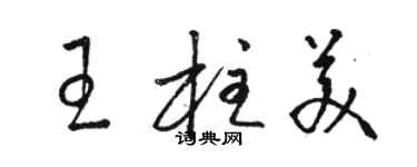 駱恆光王柱美草書個性簽名怎么寫