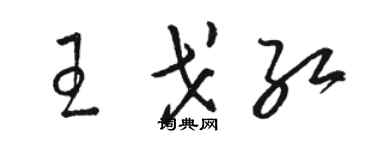 駱恆光王戈紅草書個性簽名怎么寫