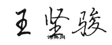 駱恆光王堅駿行書個性簽名怎么寫