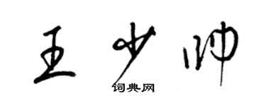 梁錦英王少帥草書個性簽名怎么寫