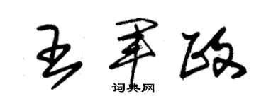 朱錫榮王軍政草書個性簽名怎么寫