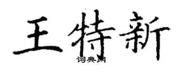 丁謙王特新楷書個性簽名怎么寫