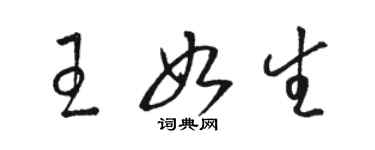 駱恆光王如生草書個性簽名怎么寫