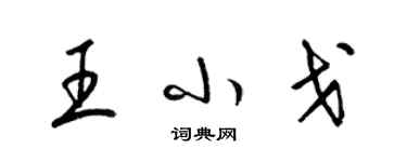 梁錦英王小戈草書個性簽名怎么寫