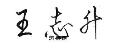 駱恆光王志升行書個性簽名怎么寫