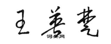駱恆光王英楚草書個性簽名怎么寫