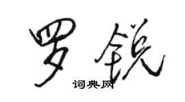 駱恆光羅銳行書個性簽名怎么寫