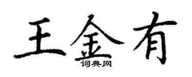 丁謙王金有楷書個性簽名怎么寫