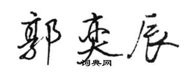 駱恆光郭奕辰行書個性簽名怎么寫