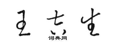 駱恆光王吉生草書個性簽名怎么寫