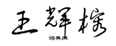 曾慶福王輝榕草書個性簽名怎么寫