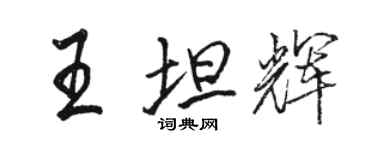 駱恆光王坦輝行書個性簽名怎么寫