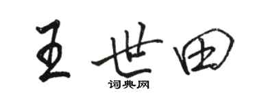 駱恆光王世田行書個性簽名怎么寫