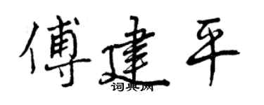 曾慶福傅建平行書個性簽名怎么寫